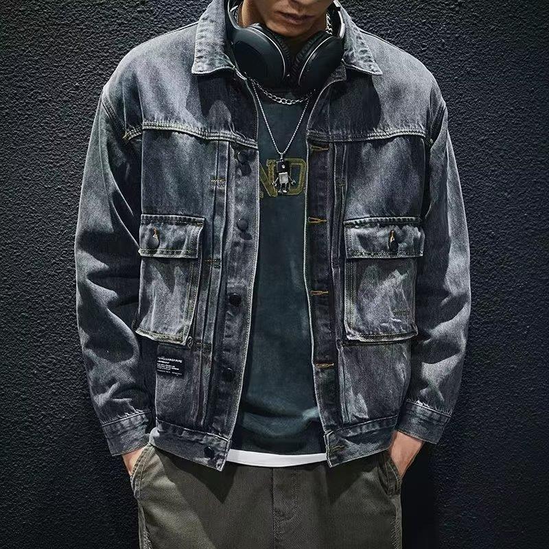 Mens Fashion Denim Jacket - Yüksek kaliteli erkek Denim ceket cepler