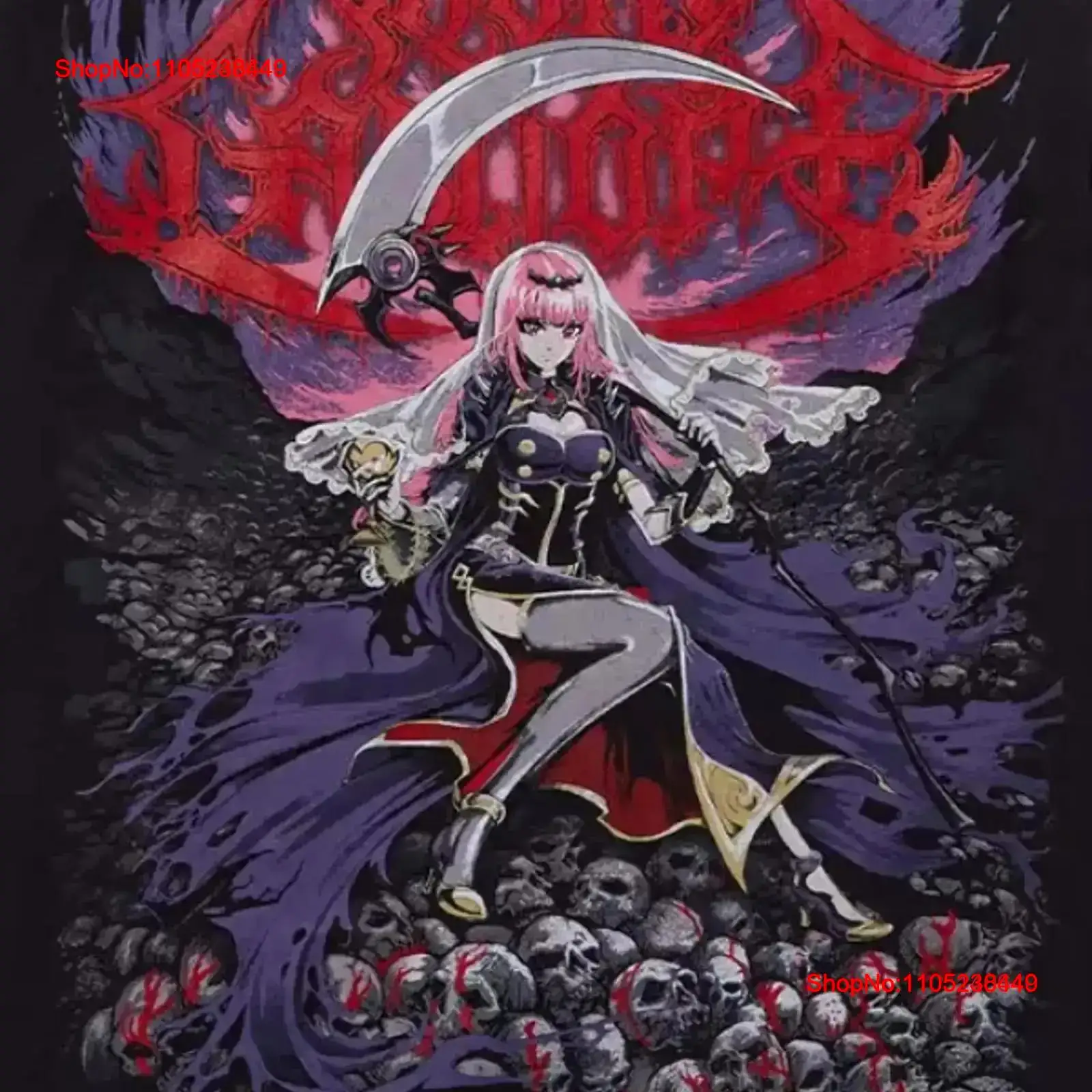 Men'S Fashion X - Ghost X Mori Calliope Metalcropolis Tişört