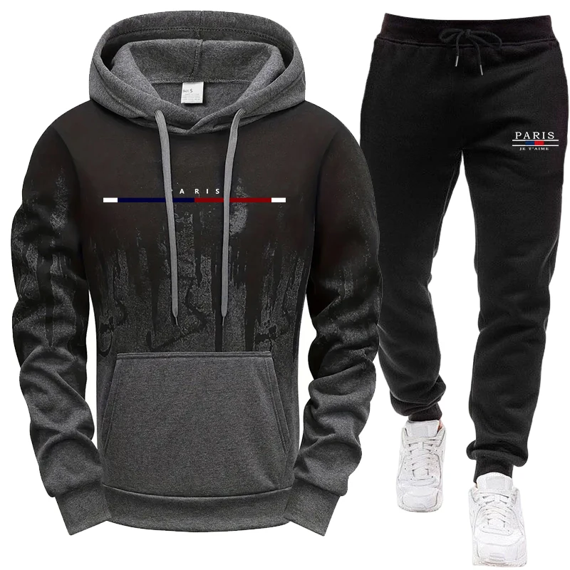 Mens Fashion Workwear - Erkek Takımı/Hoodie/Pantolon Sonbahar Kış Kapüşonlu Sweatshirt