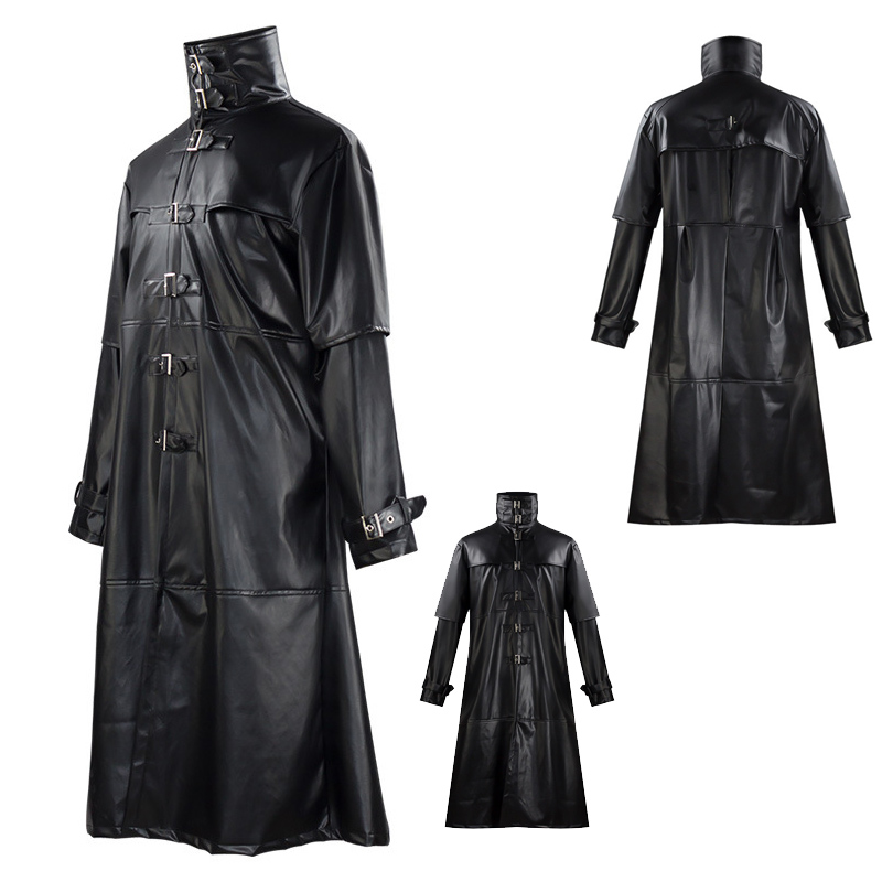 Men'S Fashion Leather Jacket - Erkek Veba Doktoru Cosplay Kostümü Orta