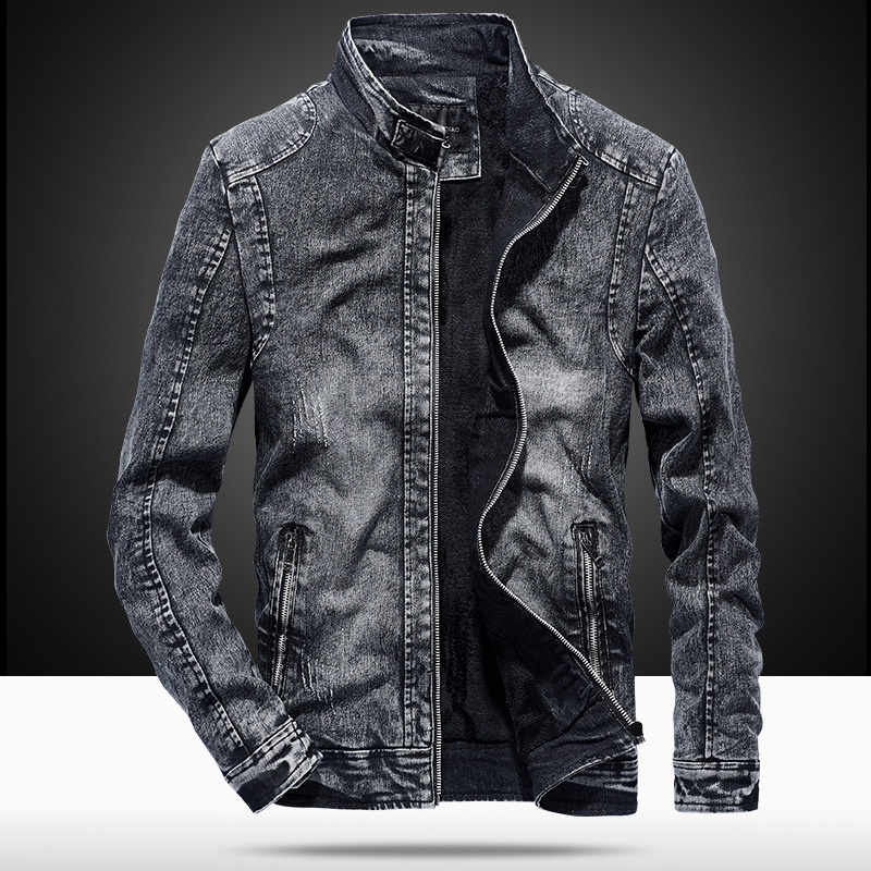 Mens Fashion Denim Jacket - 2026 Avrupa ve Amerika Moda Erkek