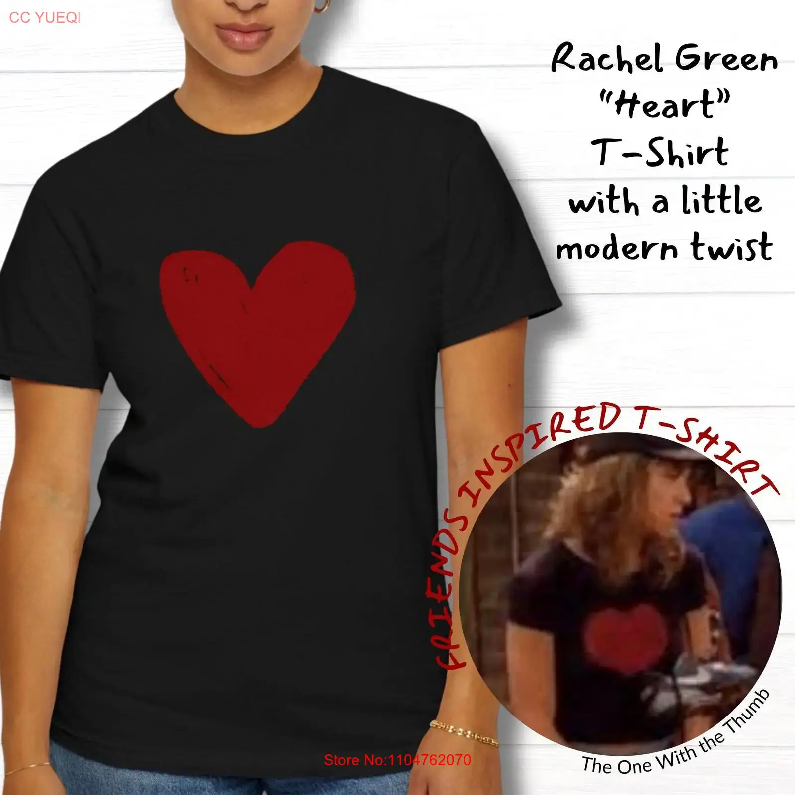 Mens Fashion In The 90S - Rachel Green HearT Tişörtü Arkadaşlardan İlham