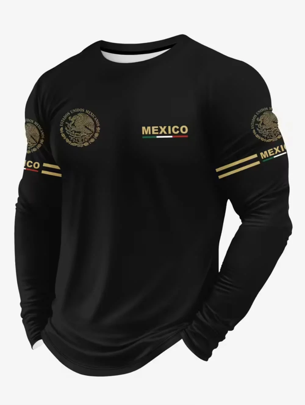 Men'S Fashion Essentials - Erkek Meksika Kartal Baskılı Tişört, Moda