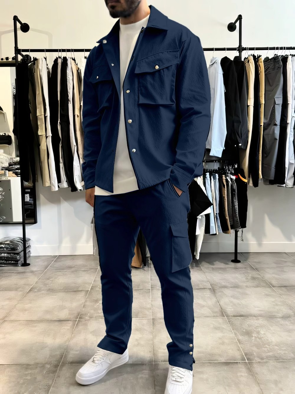 Mens Fashion Workwear - Erkek Modası Düz Renk İş Kıyafeti