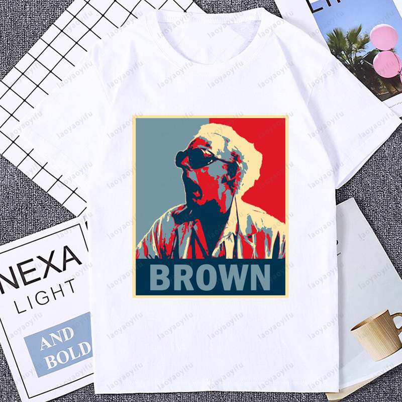 Mens Fashion In The 90S - Geleceğe Dönüş Klasikleri Kahverengi Tişört Kısa