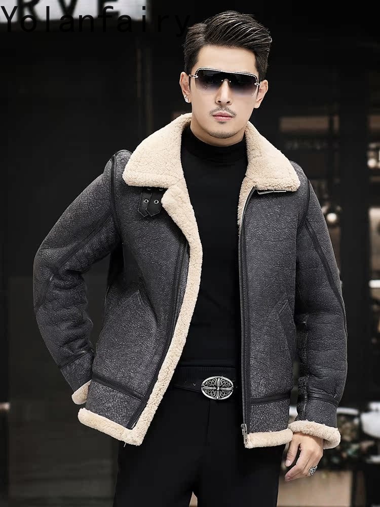YOLANFAIRY Gerçek Deri Ceketle - Men'S Fashion Leather Jacket incelemesi ve fiyatı