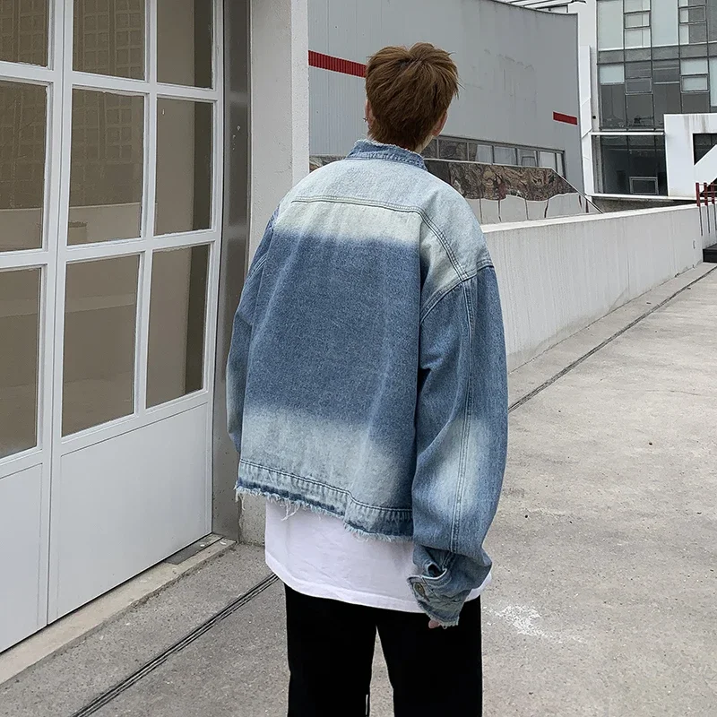 Amerikan Retro Hip Pop Ham Ken - Mens Fashion Denim Jacket incelemesi ve fiyatı