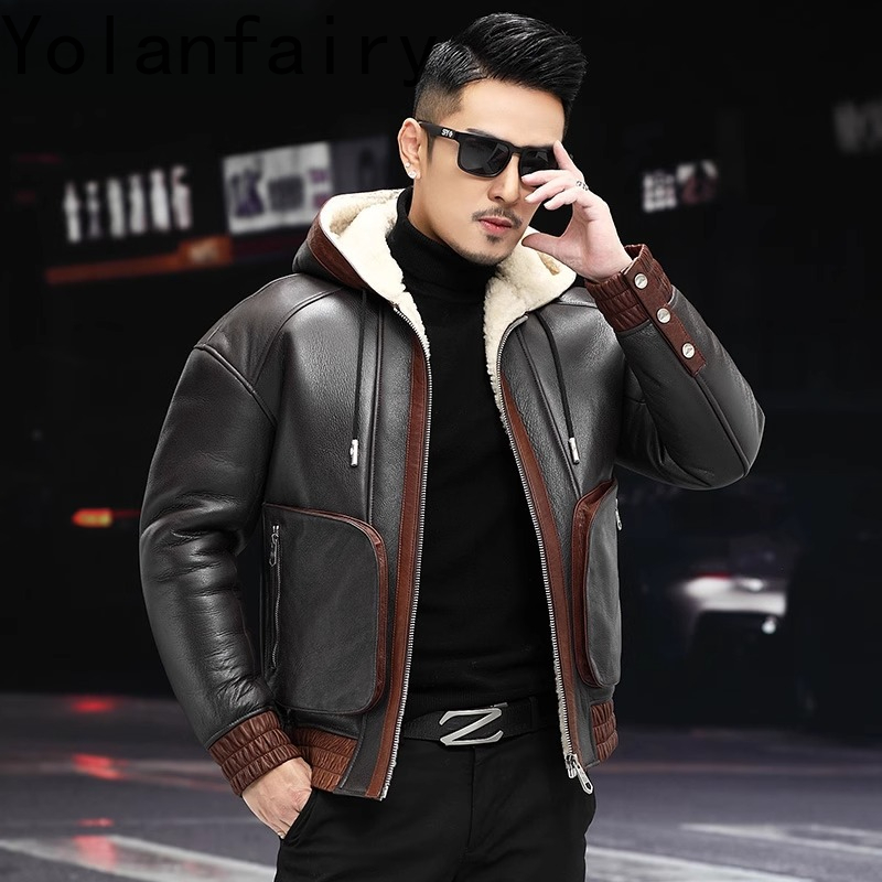 YOLANFAIRY Doğal Yün Kürk Ceke - Men'S Fashion Leather Jacket incelemesi ve fiyatı