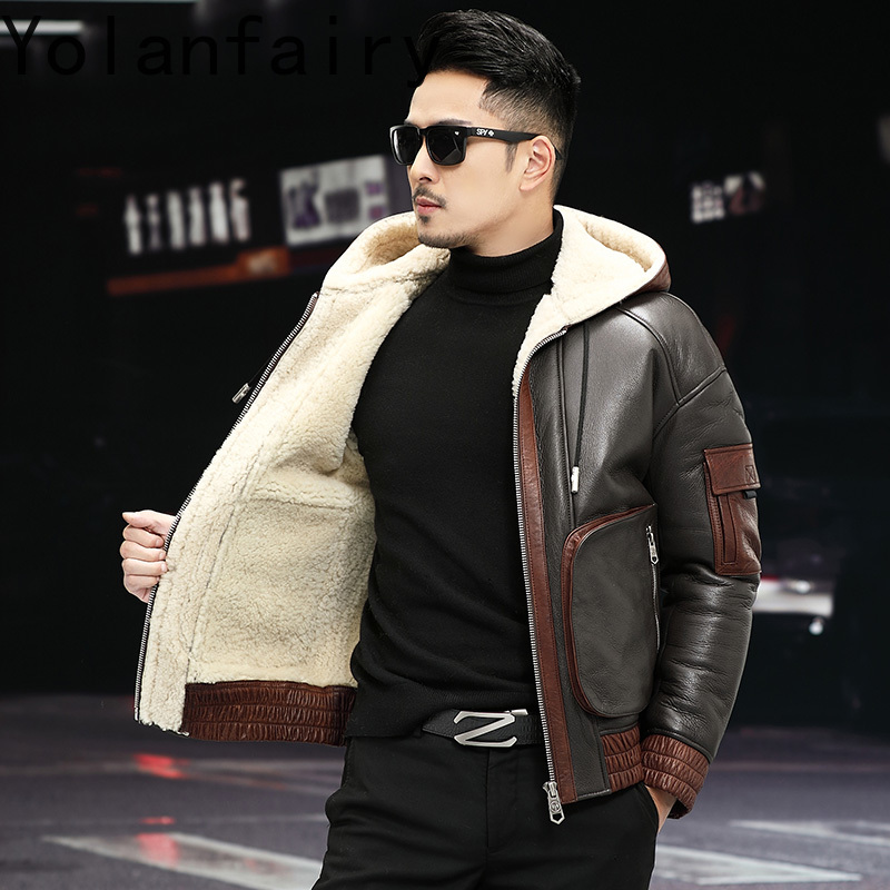 YOLANFAIRY Doğal Yün Kürk Ceke - Men'S Fashion Leather Jacket incelemesi ve fiyatı