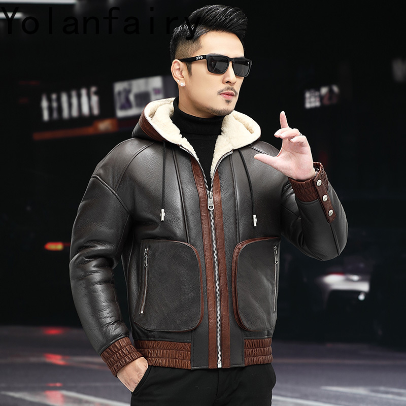 YOLANFAIRY Doğal Yün Kürk Ceke - Men'S Fashion Leather Jacket incelemesi ve fiyatı