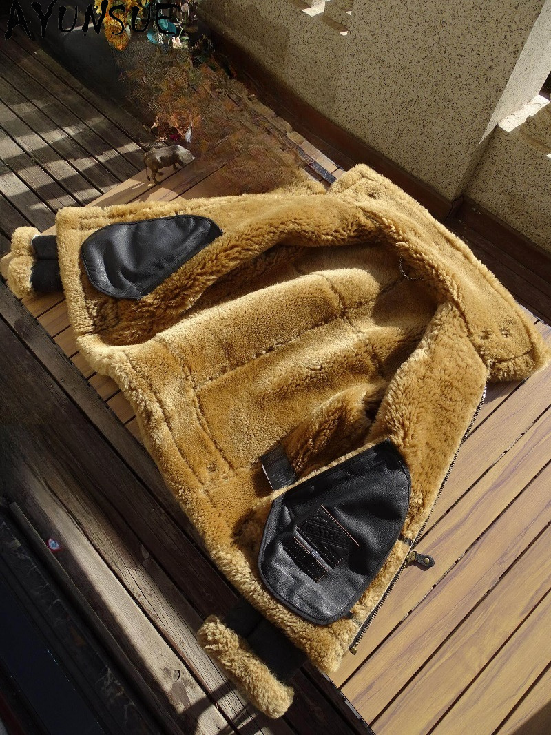 AYUNSUE Doğal Yün Kürk Ceket A - Men'S Fashion Leather Jacket incelemesi ve fiyatı