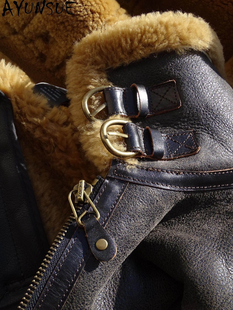 AYUNSUE Doğal Yün Kürk Ceket A - Men'S Fashion Leather Jacket incelemesi ve fiyatı