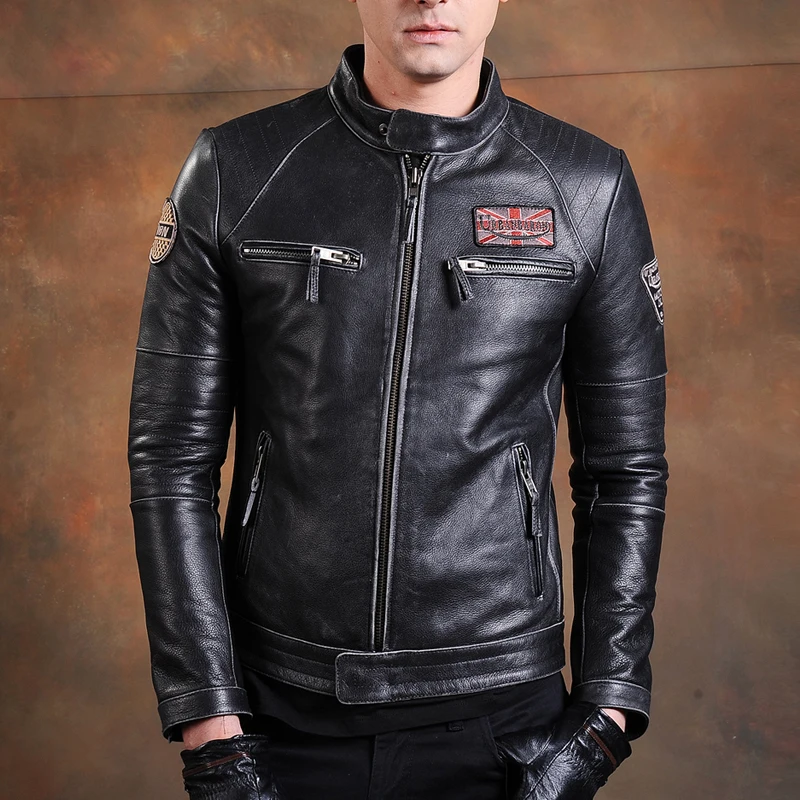 Moda Biker ceketler Vintage er - Men'S Fashion Leather Jacket incelemesi ve fiyatı