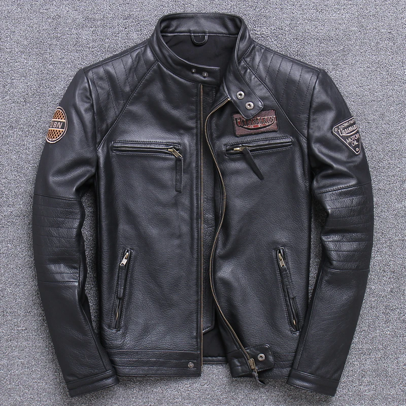 Moda Biker ceketler Vintage er - Men'S Fashion Leather Jacket incelemesi ve fiyatı