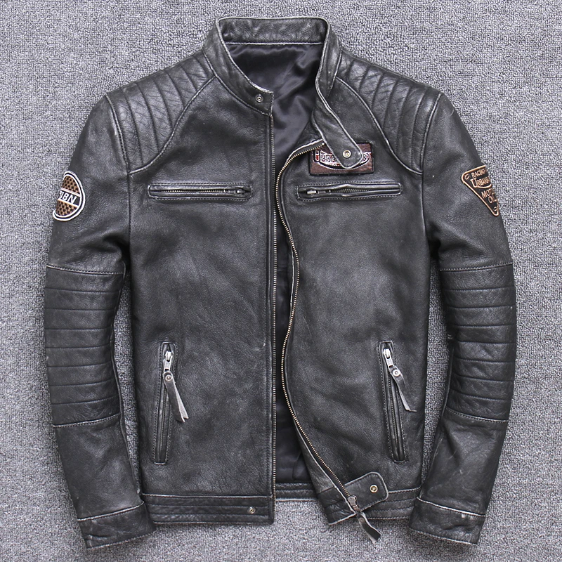 Moda Biker ceketler Vintage er - Men'S Fashion Leather Jacket incelemesi ve fiyatı