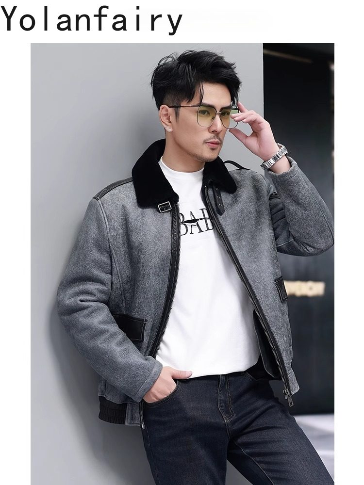 YOLANFAIRY Kısa Doğal Kürk Ada - Men'S Fashion Leather Jacket incelemesi ve fiyatı