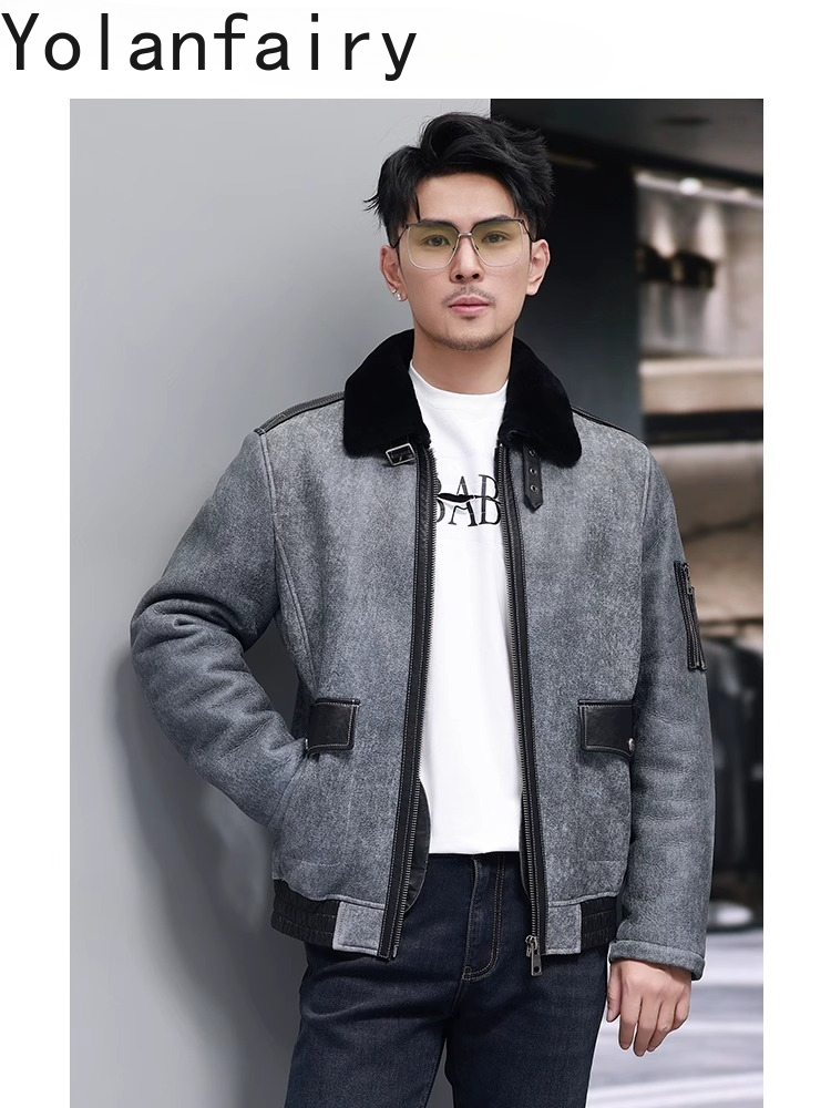 YOLANFAIRY Kısa Doğal Kürk Ada - Men'S Fashion Leather Jacket incelemesi ve fiyatı