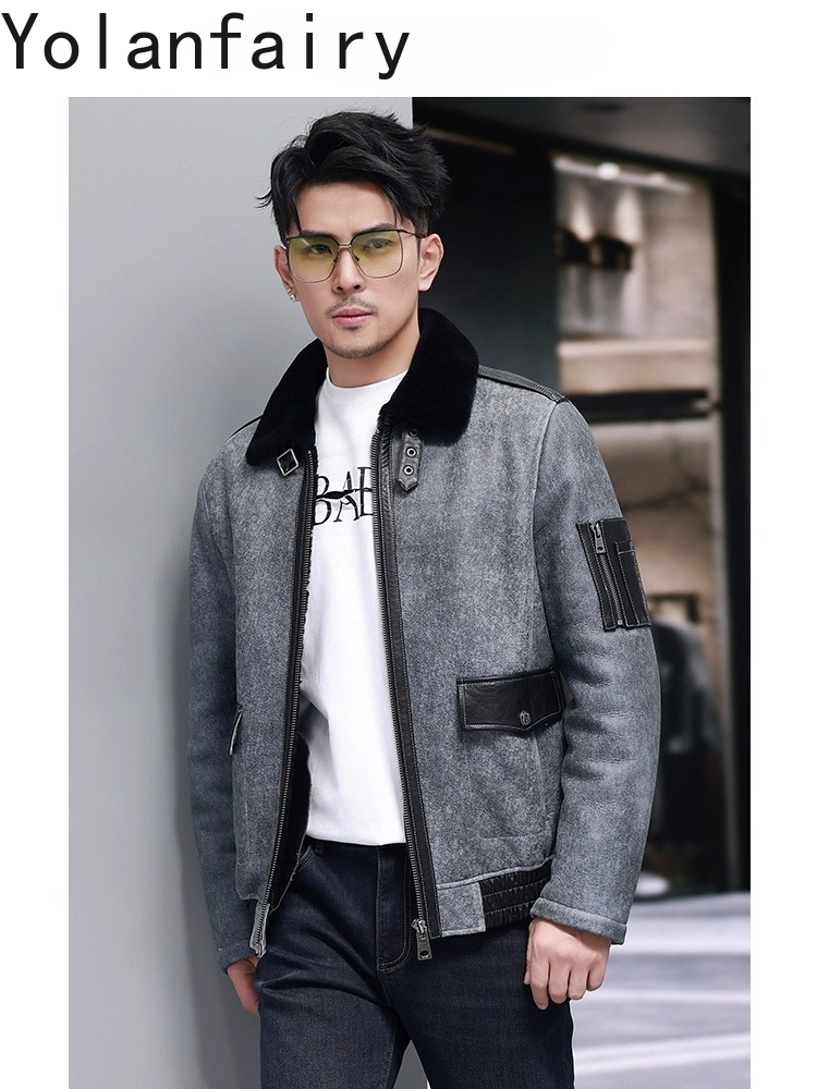 YOLANFAIRY Kısa Doğal Kürk Ada - Men'S Fashion Leather Jacket incelemesi ve fiyatı