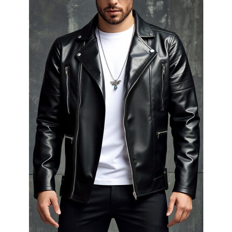 Yeni erkek Deri Ceket Moda Düz - Men'S Fashion Leather Jacket incelemesi ve fiyatı