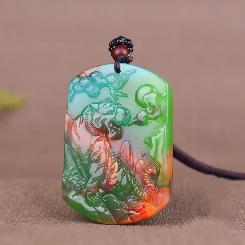 Çin doğal renk yeşim kaplan ko - Men'S Fashion Jewelry incelemesi ve fiyatı