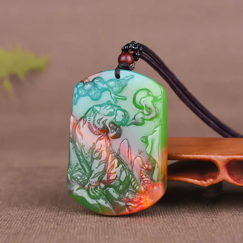 Çin doğal renk yeşim kaplan ko - Men'S Fashion Jewelry incelemesi ve fiyatı