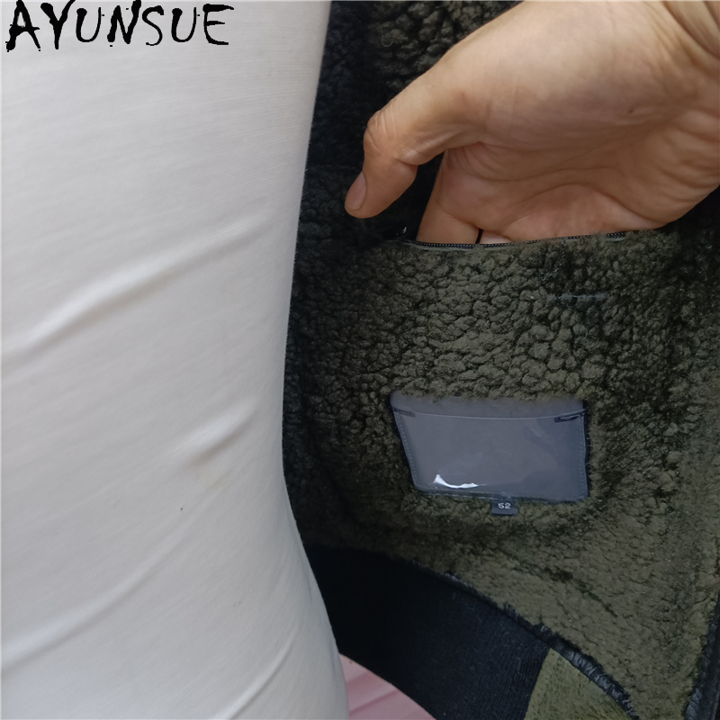 AYUNSUE Sıcak Doğal Kürk Ceket - Men'S Fashion Leather Jacket incelemesi ve fiyatı