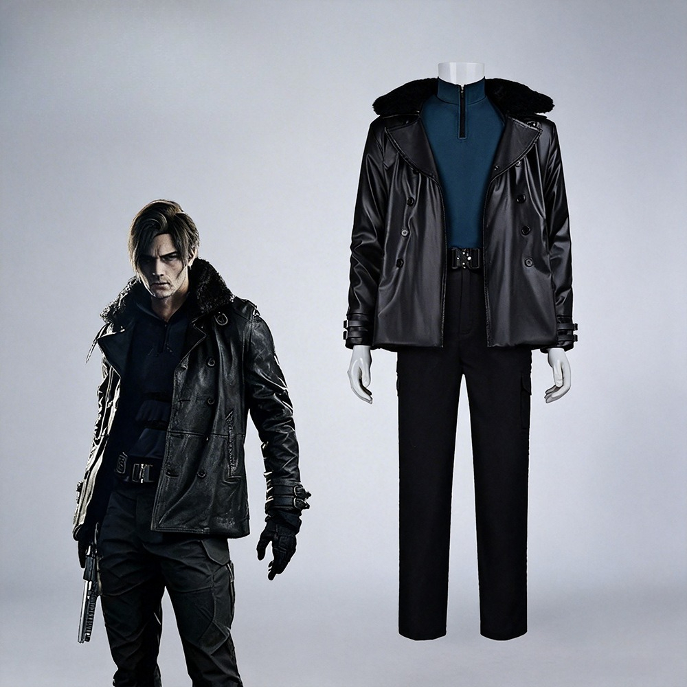 Oyun Leon Kennedy Re9 Evil Cos - Men'S Fashion Leather Jacket incelemesi ve fiyatı