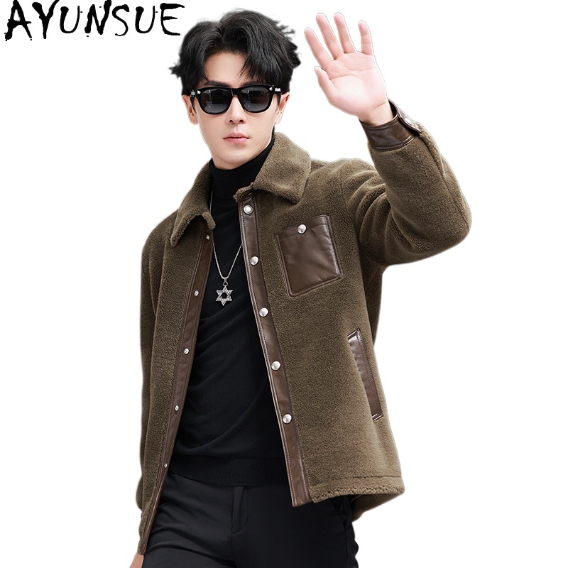 AYUNSUE % 100% Yün Ceket Erkek - Men'S Fashion Leather Jacket incelemesi ve fiyatı