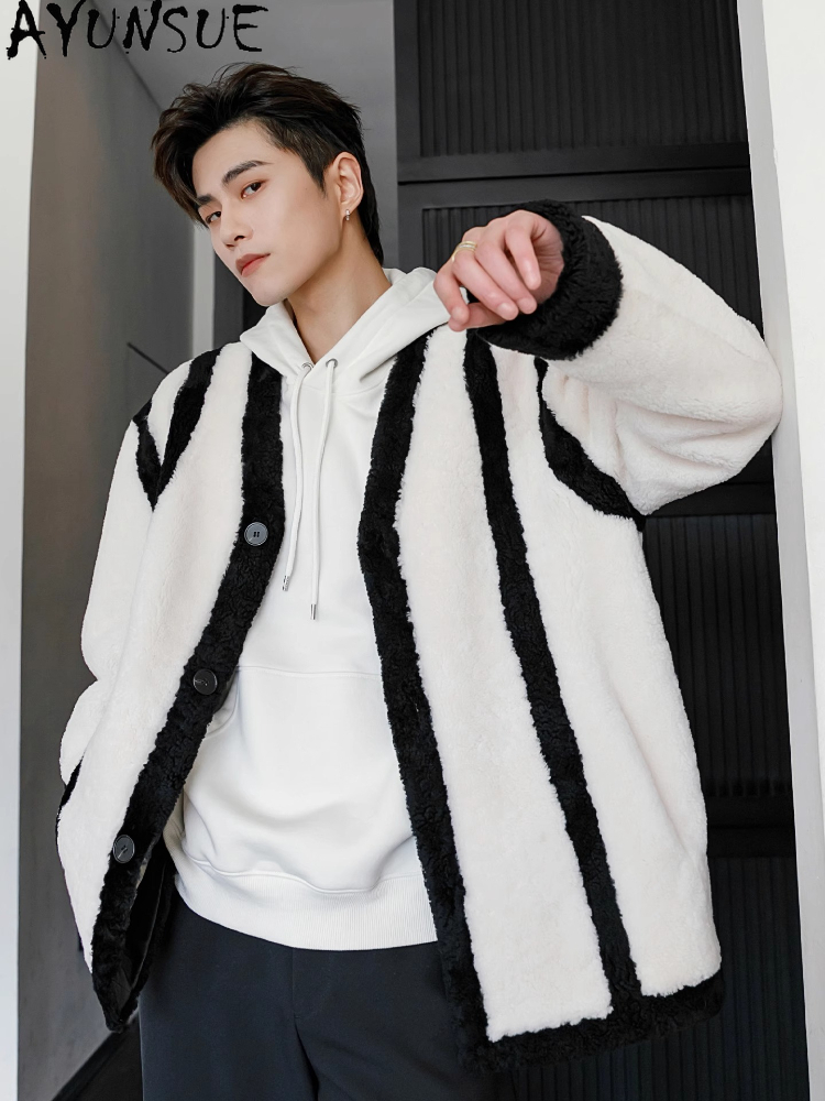 AYUNSUE Yeni Moda Gerçek Kürk  - Men'S Fashion Leather Jacket incelemesi ve fiyatı