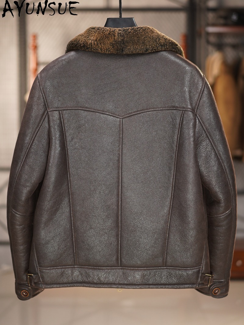 AYUNSUE 100% Doğal Kürk Ceket  - Men'S Fashion Leather Jacket incelemesi ve fiyatı