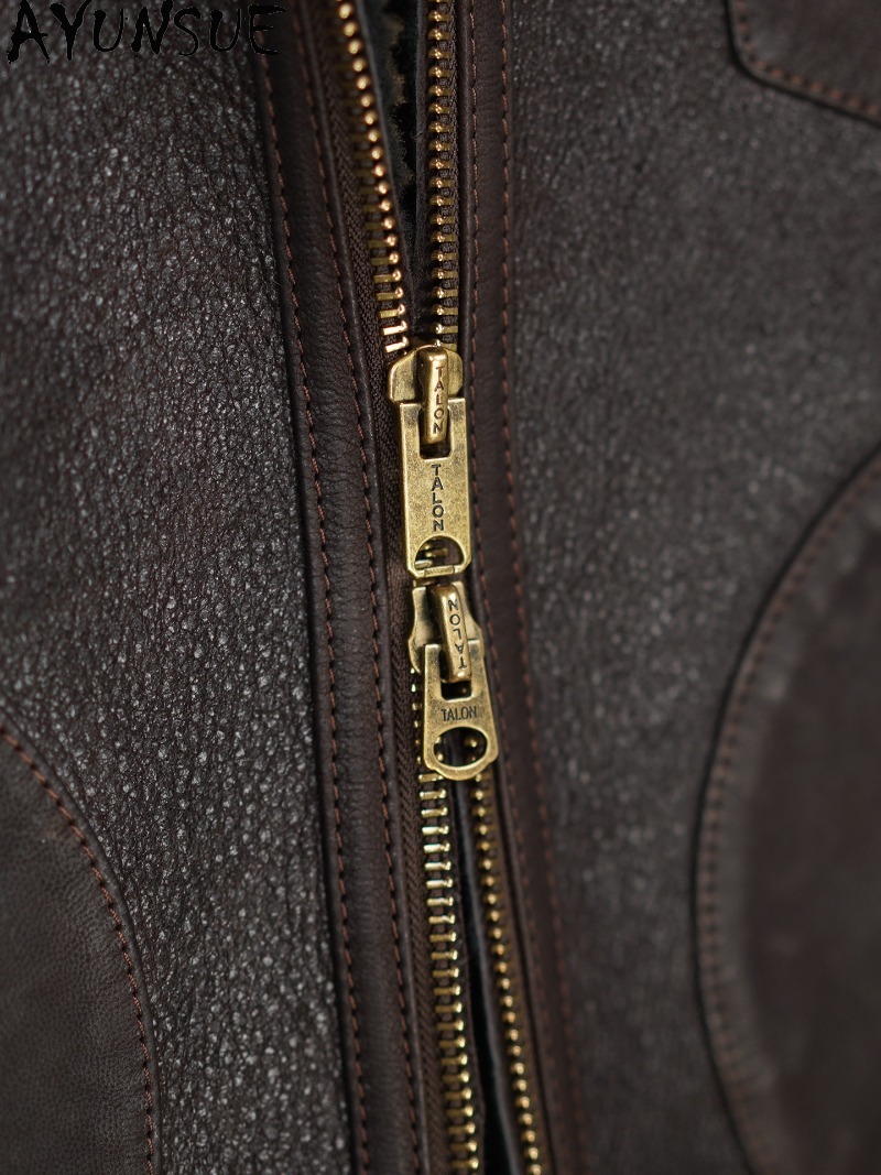 AYUNSUE 100% Doğal Kürk Ceket  - Men'S Fashion Leather Jacket incelemesi ve fiyatı