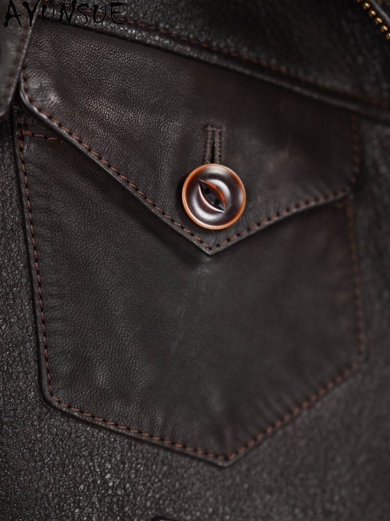 AYUNSUE 100% Doğal Kürk Ceket  - Men'S Fashion Leather Jacket incelemesi ve fiyatı