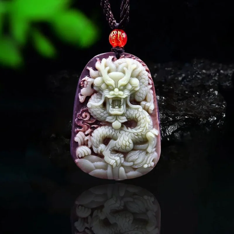 Mor Robe yeşim ejderha kolye k - Men'S Fashion Jewelry incelemesi ve fiyatı