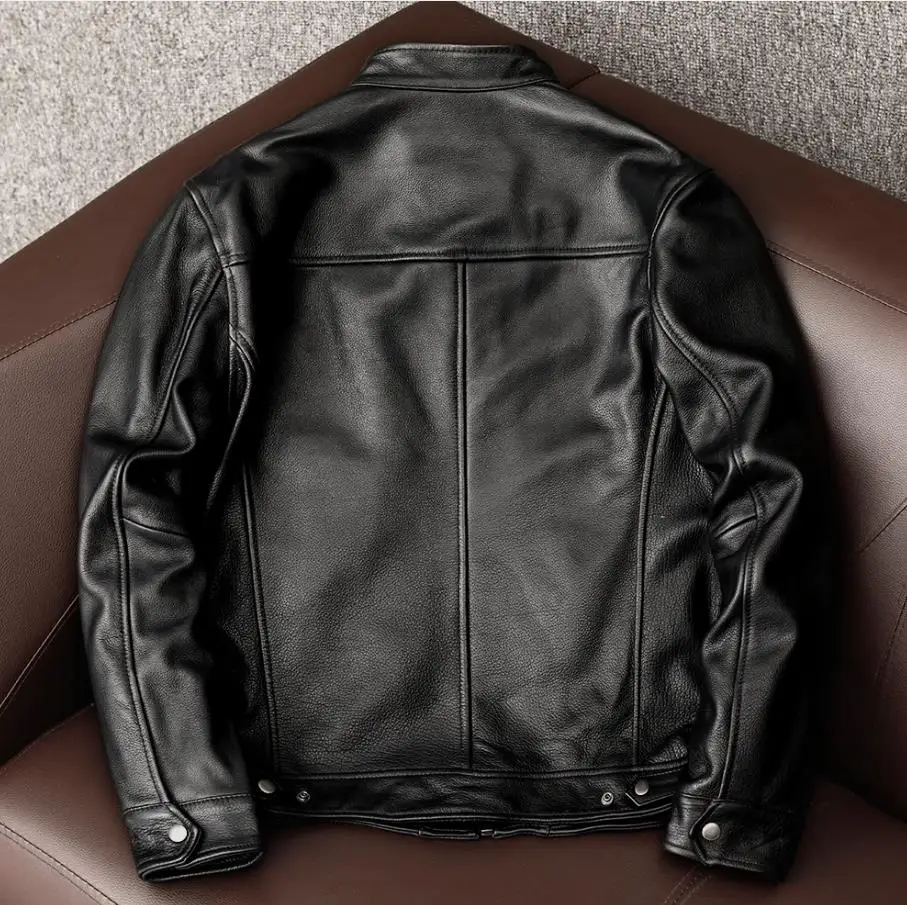Wholesales.100 % gerçek inek d - Men'S Fashion Leather Jacket incelemesi ve fiyatı