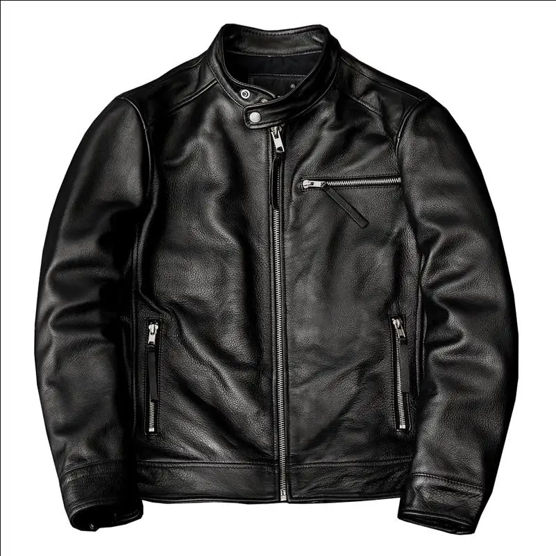 Wholesales.100 % gerçek inek d - Men'S Fashion Leather Jacket incelemesi ve fiyatı