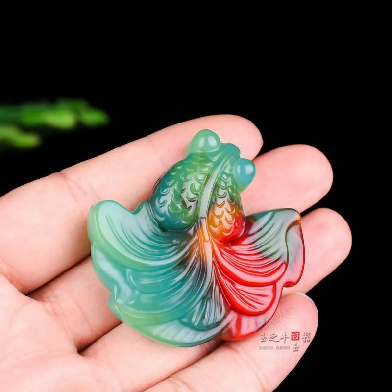 Çin doğal renk yeşim Goldfish  - Men'S Fashion Jewelry incelemesi ve fiyatı